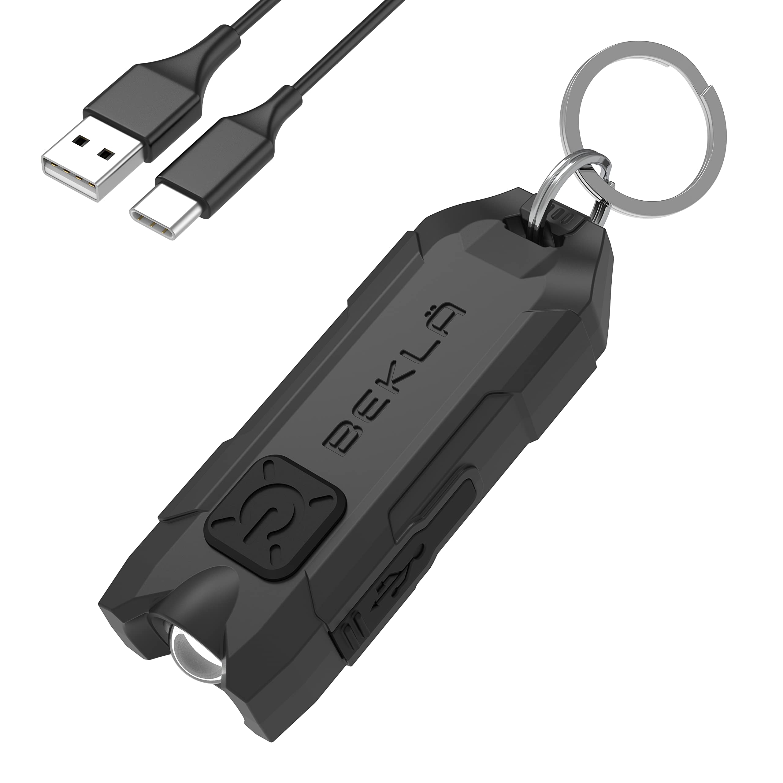Rechargeable Keychain Flashlight 120 Lumen - Mini LED Flashlight for EDC, Emergency, Camping & Outdoor Activities - Compact Keychain Light with Bright Beam