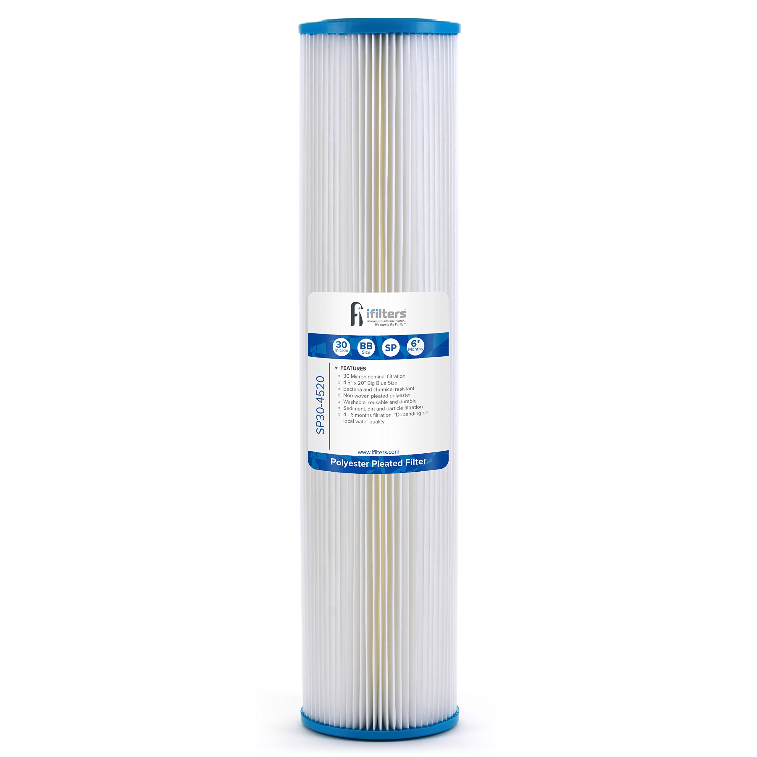 30 Micron Washable Sediment Pleated Water Filter 4.5