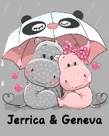 Hippos With Umbrellas Custom Name