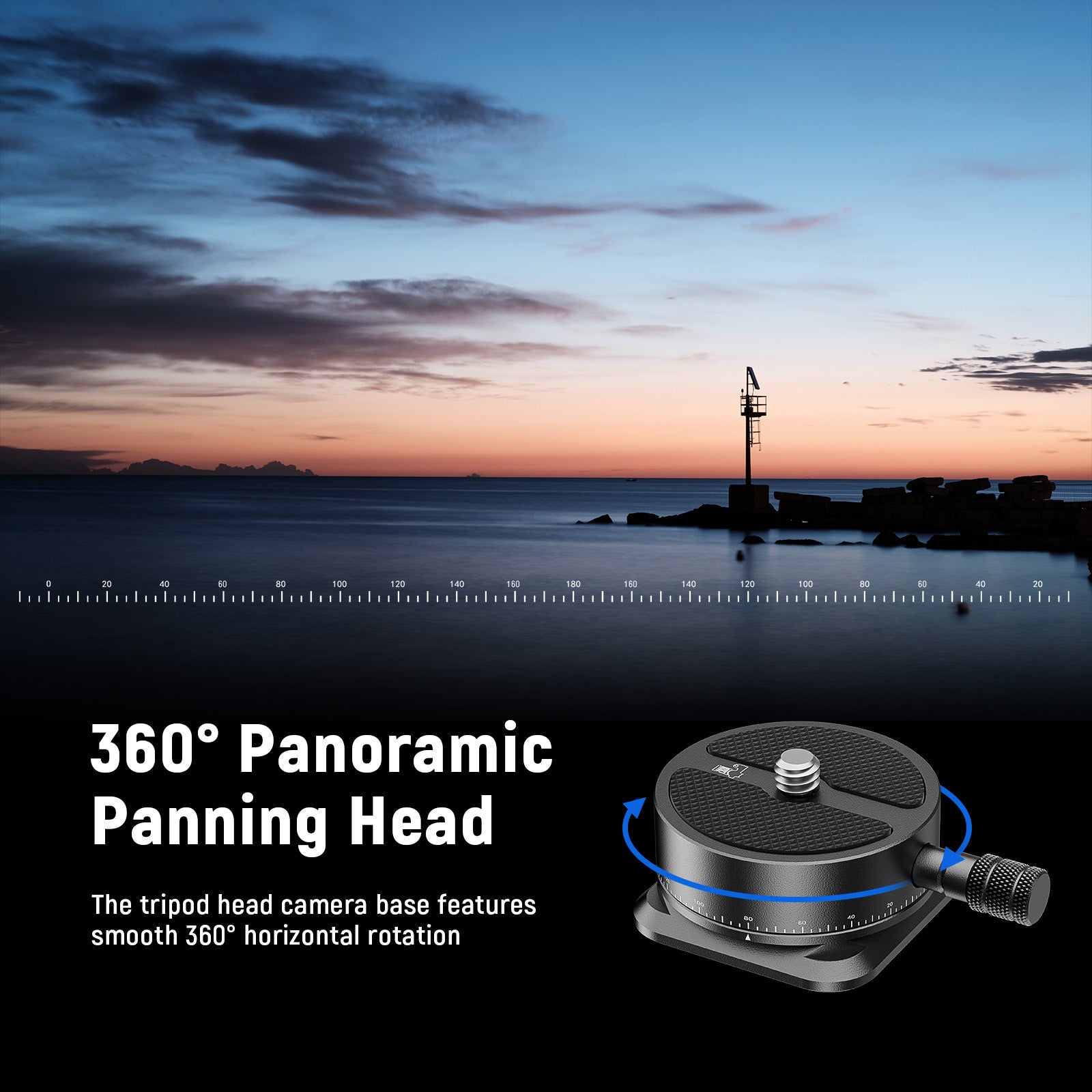 NEEWER QRP 6 360° Panoramic Quick Release Plate for DSLR Camera - Compatible with Arca Swiss Tripod Heads - Perfect for Landscape, Architecture & Travel Photography