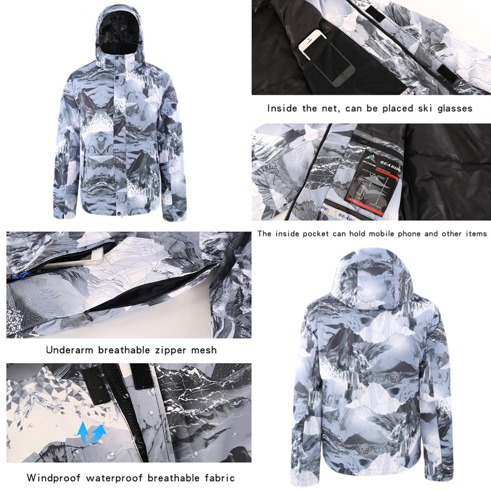 YEEFINE Men's Waterproof Ski Suit Winter Snowboard Jacket & Pants Set - Insulated Warm Snowsuit for Skiing, Snowboarding & Outdoor Winter Sports