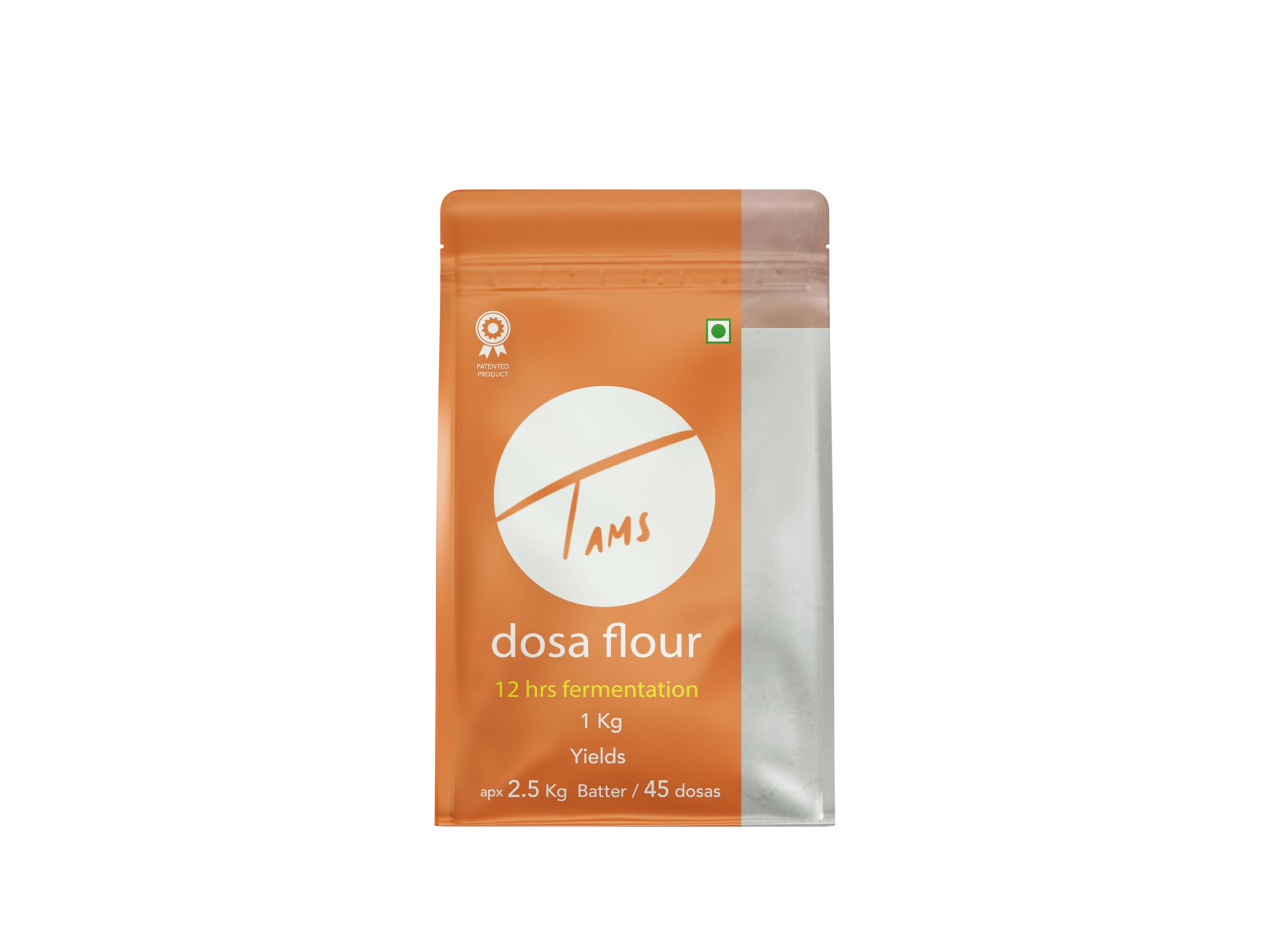 Tams Dosa Flour 1kg - India's First Naturally Fermenting Flour (6 Months Shelf Life) | Makes 2.5kg Batter for 60 Soft & Healthy Idlis | No Additives, No Chemicals, No Yeast | Perfect for Homemade South Indian Breakfasts & Vegan Meals