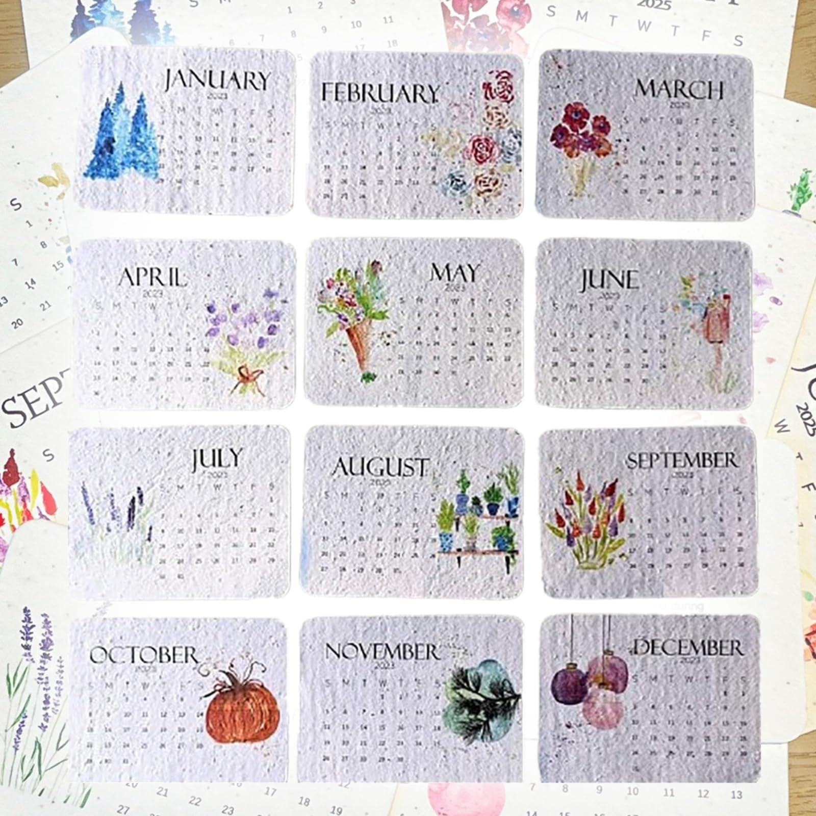 2025 Plantable Seed Calendar - January to December Eco-Friendly Desk Planner with Growable Seeds | Perfect for Home Office, Gardening Gifts & Sustainable Lifestyle
