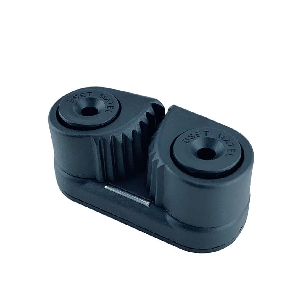 Black Composite 2-Row Ball Bearing Cam Cleat - Marine Boat Rope Fastener for Sailing & Yachting