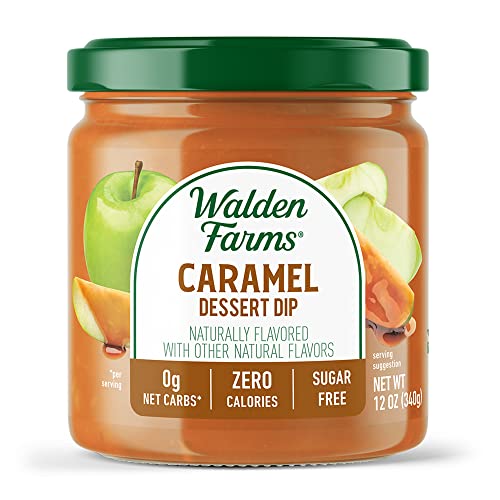 Walden Farms Sugar Free Caramel Dipping Sauce - 12 oz | Keto, Vegan, Non-Dairy Dessert Dip for Fruits, Pretzels & Snacks | Perfect for Low-Carb Diets, Weight Loss & Healthy Eating