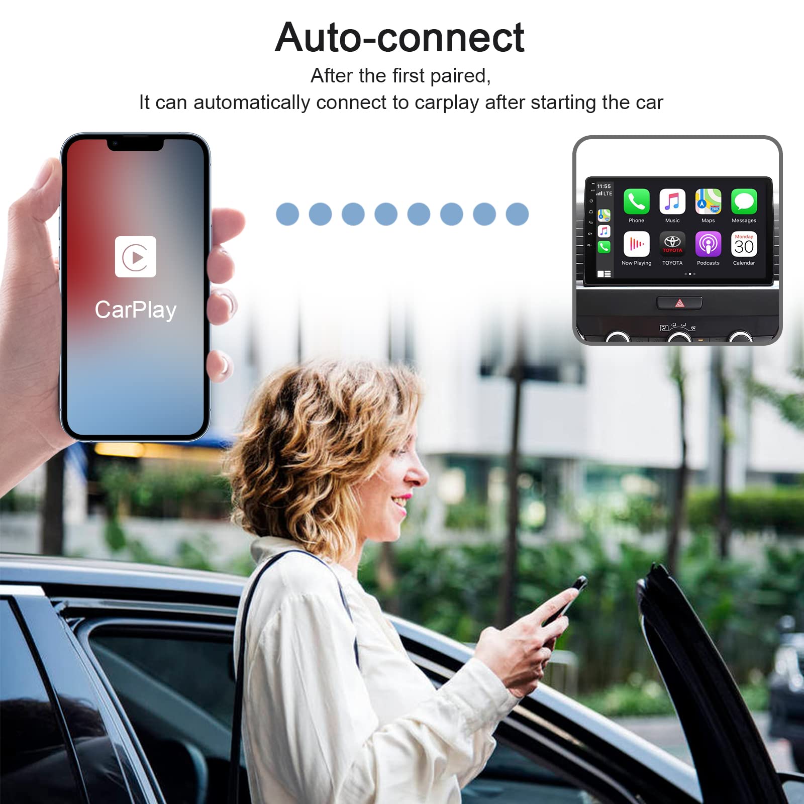 Wireless CarPlay Adapter for iPhone - Upgrade Your Car with Apple CarPlay | Bluetooth Low Latency | Plug & Play | Easy Installation | Portable AI Magic Box | Perfect for Commuting, Road Trips & Older Vehicles