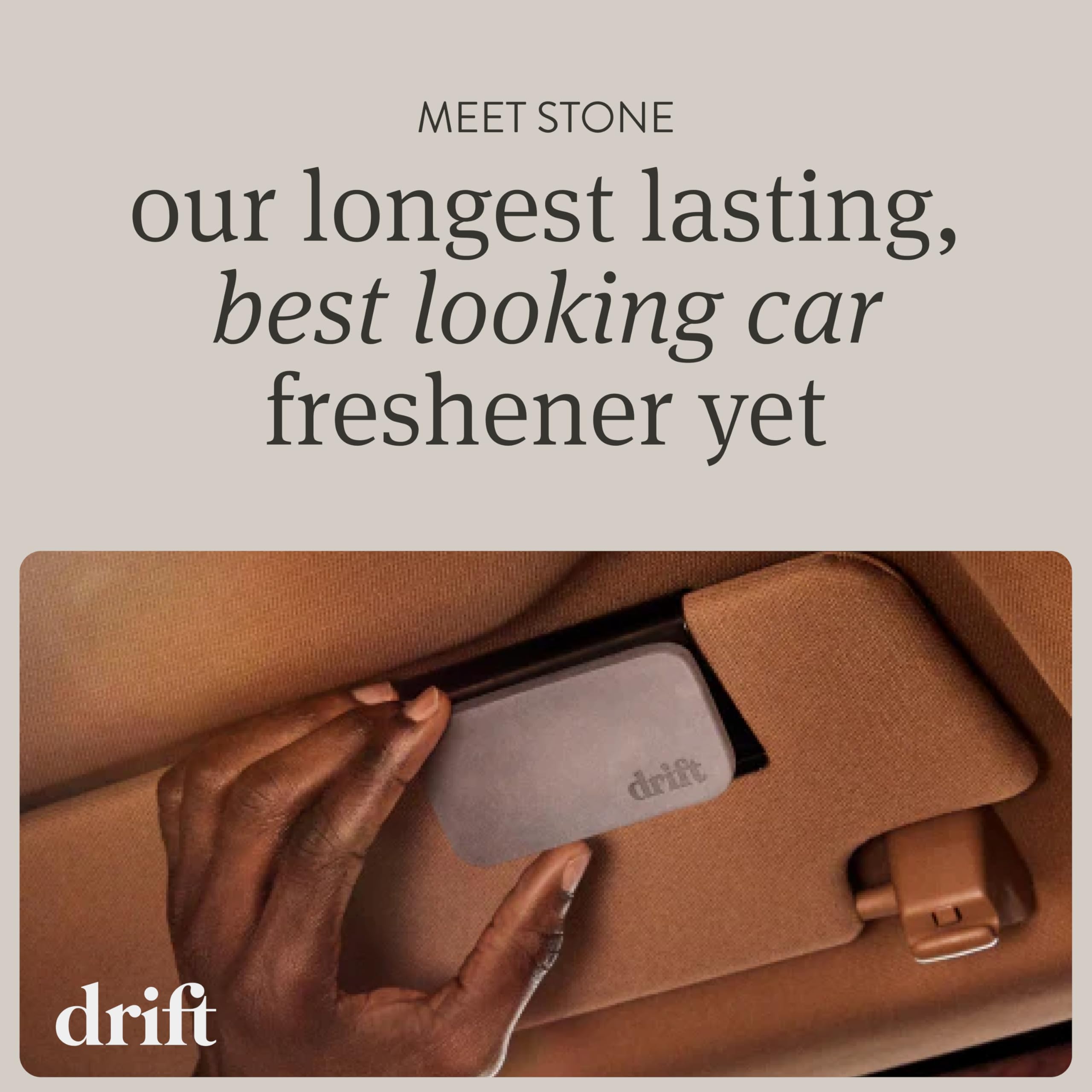 Premium Drift Car Air Freshener with Natural Stone Design - Long Lasting Car Odor Eliminator & Grove Scent Starter Kit - Perfect for Cars, Trucks, SUVs and Office Spaces