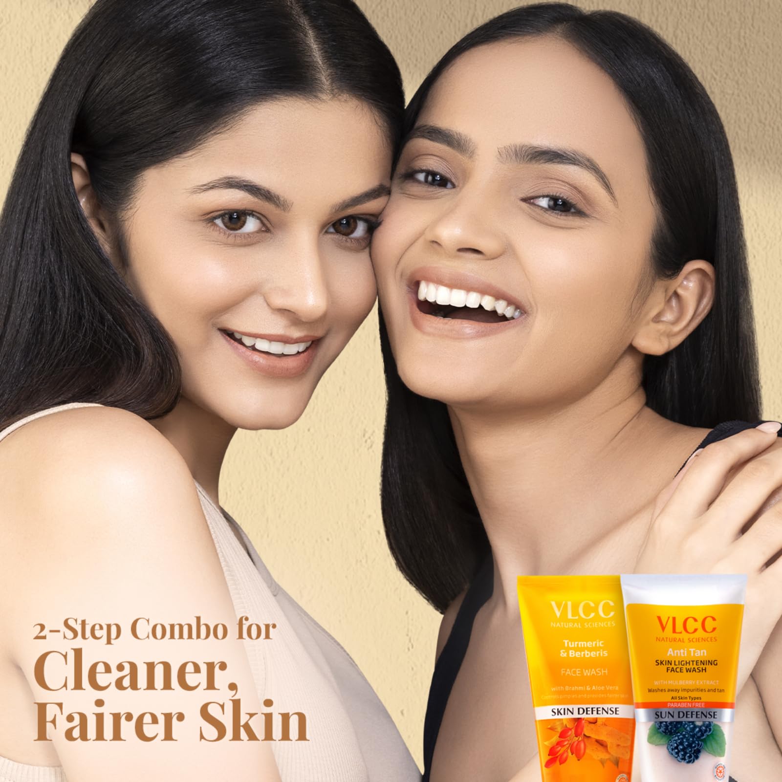 VLCC Turmeric & Berberis Brightening Face Wash 150ml (Pack of 2) - Anti-Tan, Skin Lightening with Natural Extracts - Buy 1 Get 1 Free - Perfect for Daily Glow & Sun-Damaged Skin Care Routine