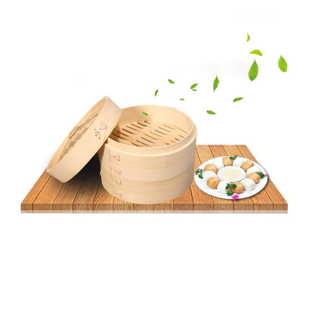 Premium Bamboo Steamer Basket Set - 21cm for Fish, Rice, Vegetables & Snacks | Eco-Friendly Kitchen Cooking Tool with Lid | Perfect for Dim Sum, Meal Prep & Healthy Cooking