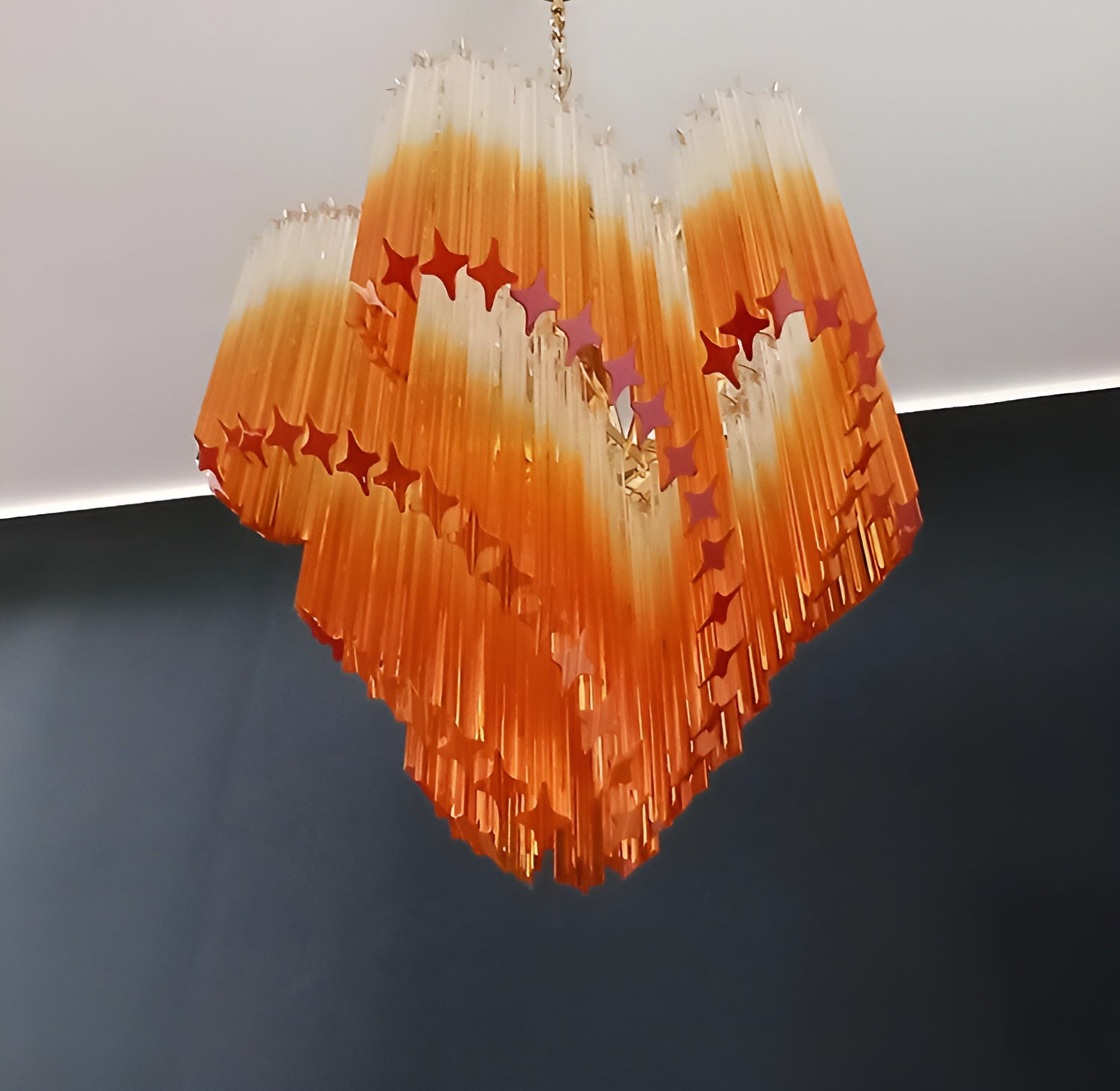Elegant Murano Glass Prism Chandelier - Handcrafted Italian Crystal Ceiling Light Fixture for Dining Room, Living Room & Bedroom Decor