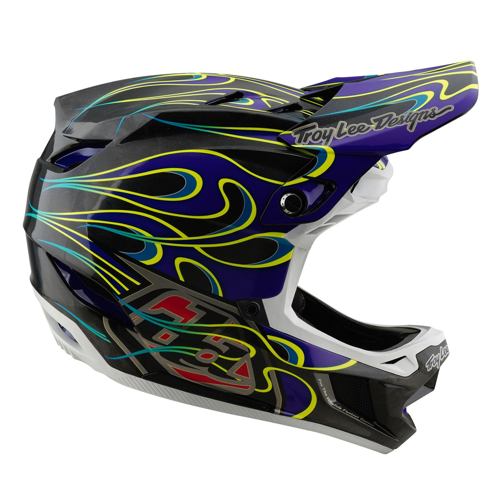 D4 Carbon Fiber Motorcycle Helmet Torched Black & Purple - Lightweight, DOT Approved for Racing & Street Riding
