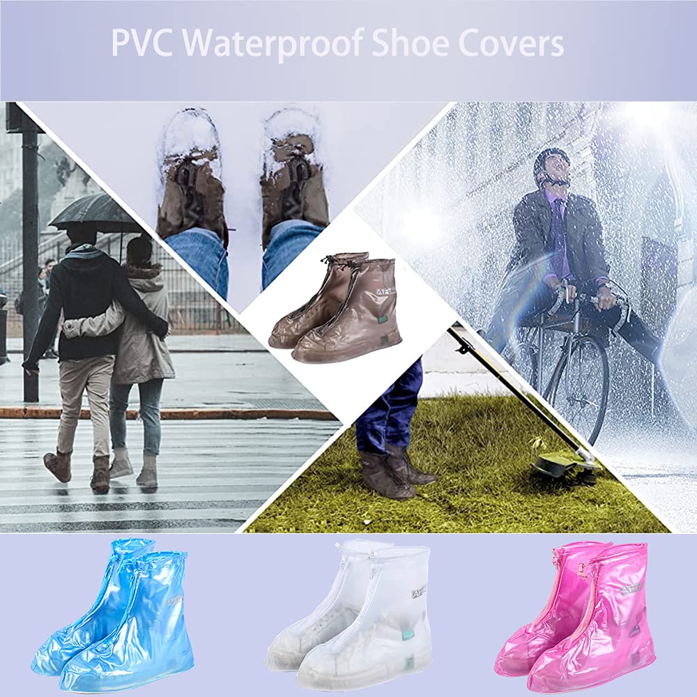 Waterproof Reusable Non-Slip Shoe Covers for Snow & Rain - Durable Shoe Protector Guards with Water-Resistant Design (Large, White) - Perfect for Winter Hiking, Dog Walking & Outdoor Commuting