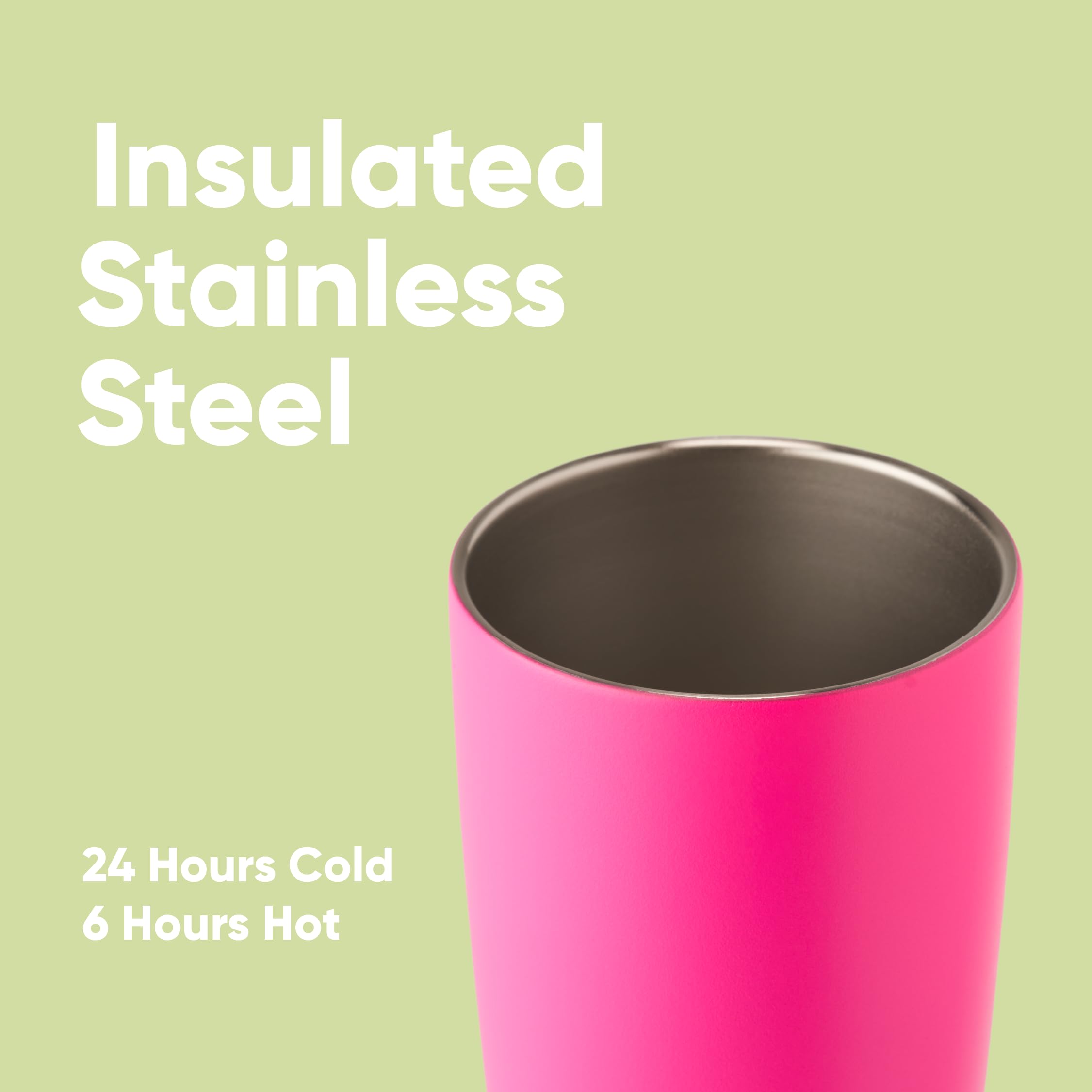 Owala SmoothSip 20oz Insulated Stainless Steel Coffee Tumbler - BPA Free Reusable Travel Mug for Hot & Iced Coffee, Pink Watermelon Breeze - Perfect for Office, Commuting, and Outdoor Adventures