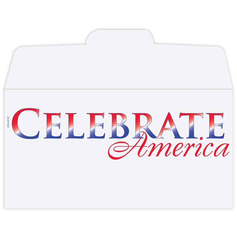 Drive Up Envelopes - Patriotic American Flag Design - 500pcs/Box - Money & Cash Envelopes for Donations, Fundraising & Special Occasions - Perfect for 4th of July, Veterans Day & Patriotic Events