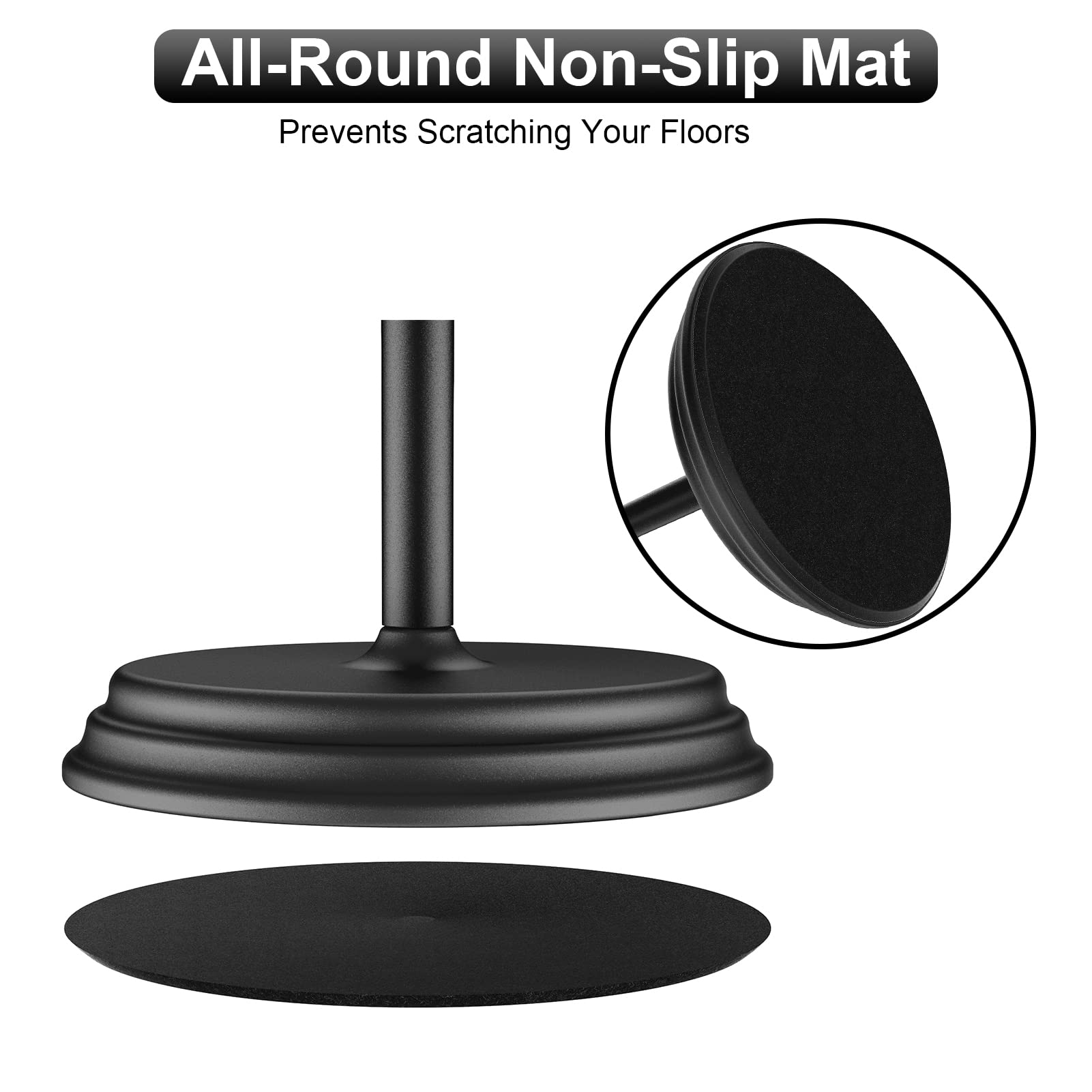 Rustproof Free Standing Toilet Paper Holder - Metal Bathroom Tissue Roll Stand Storage Organizer for Home, Office & RV - Black Bathroom Accessory for Modern & Compact Spaces