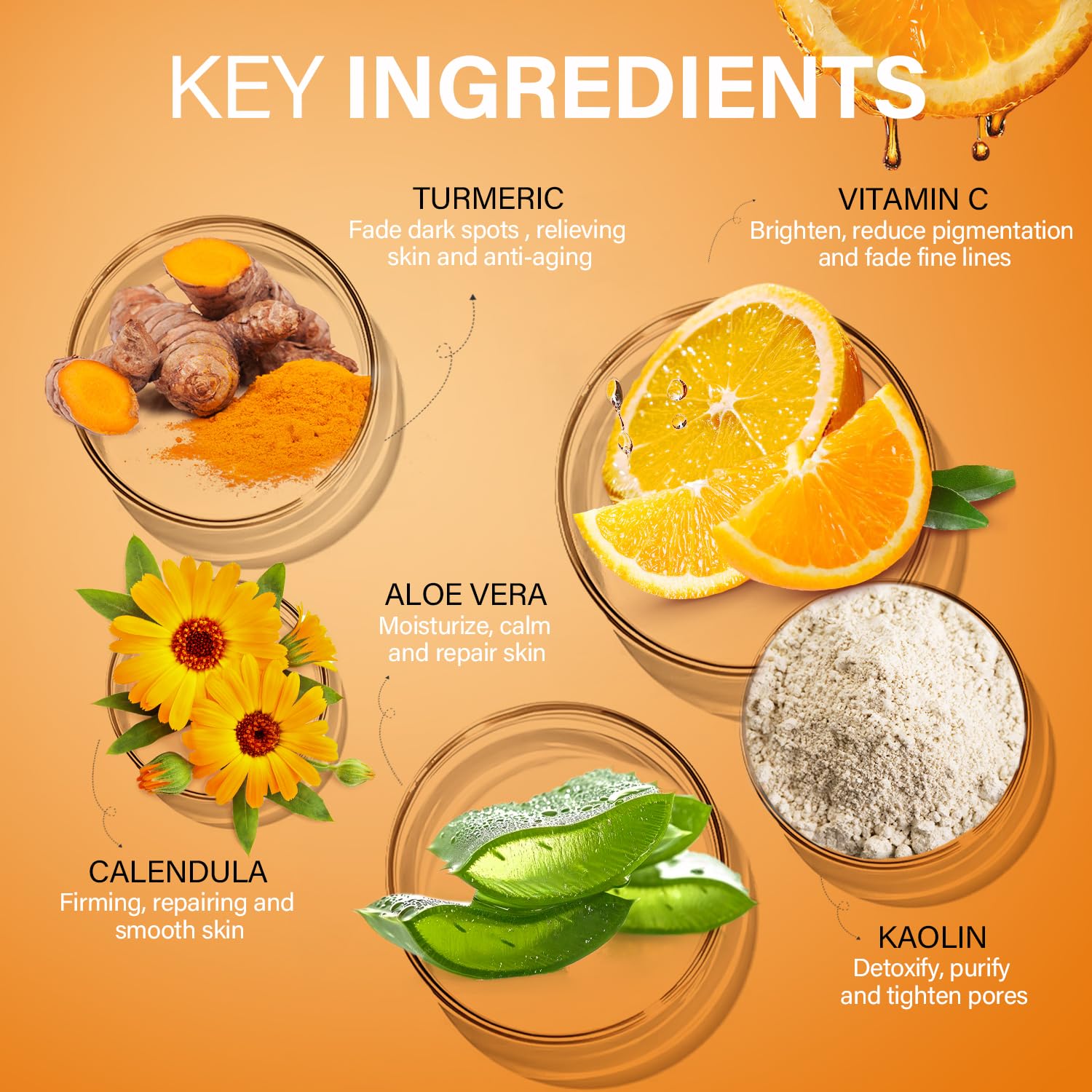 Turmeric Vitamin C Clay Mask & Deep Collagen Face Mask - Hydrating, Firming, Pore Cleansing Skincare for Dull & Dry Skin, Dark Spots | Natural Face Masks Gift Set for Spa Night & Self-Care Routine
