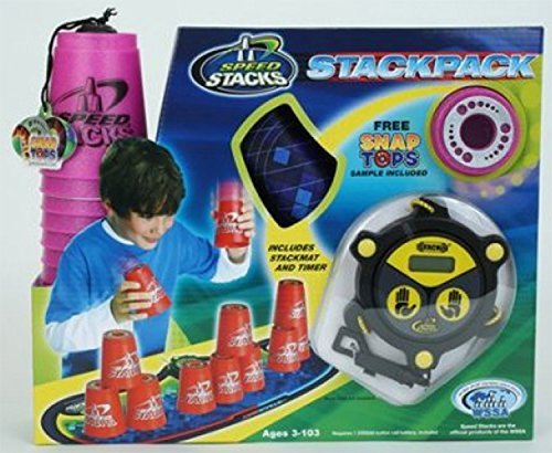 Speedstack Pink Plastic Metallic Stackpack Competition Cups Set - Includes Mat & Timer for Speed Stacking Tournaments, Kids' Games & STEM Learning Activities