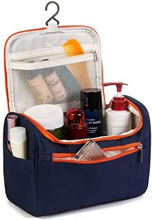SHENKY Travel Makeup Organizer Bag with Hook - Portable Cosmetic Storage Case for Women, Multi-Color Cosmetic Pouch - Perfect for Travel, Home & Salon Organization