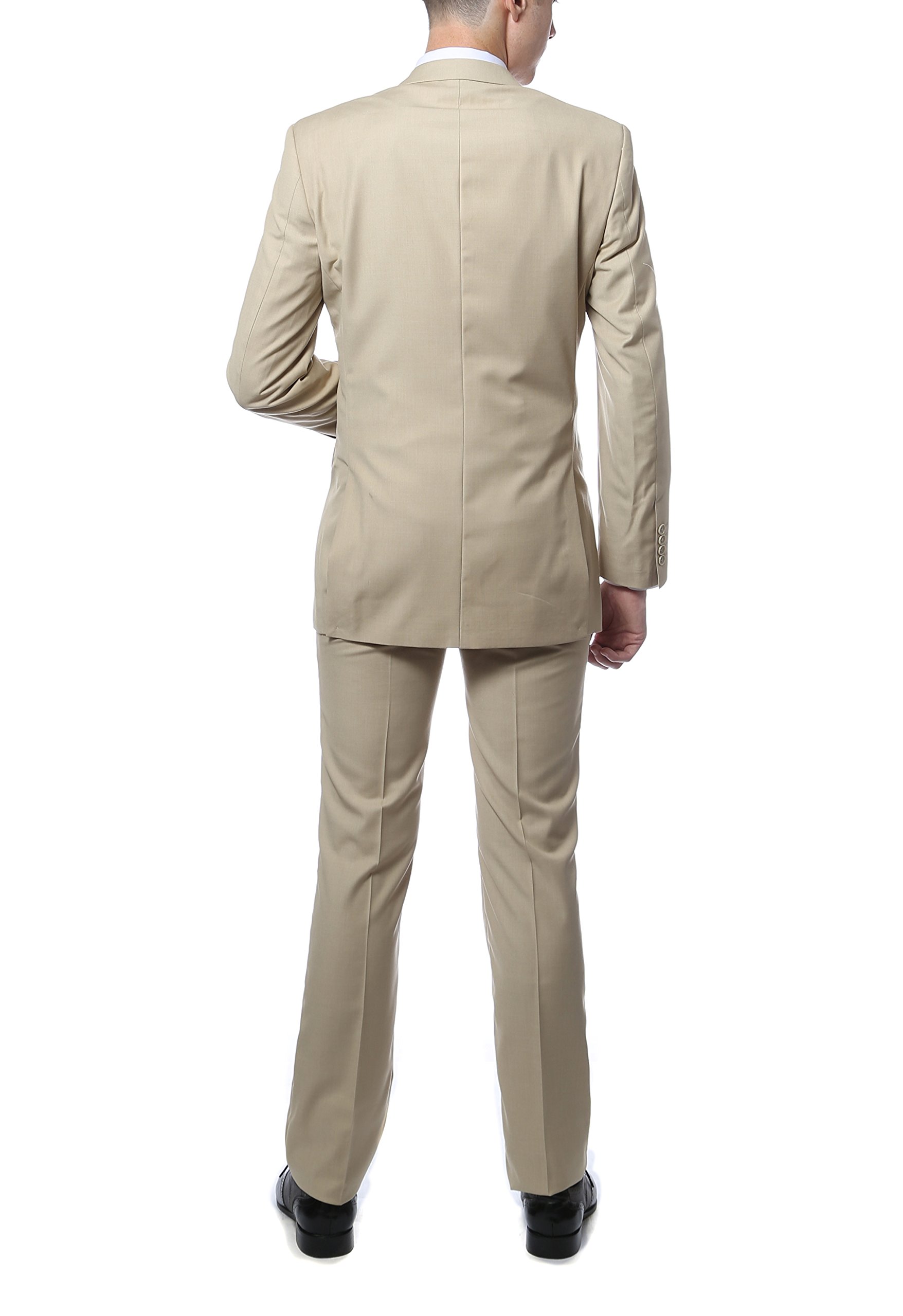 Ferrecci Men's Tan 2-Piece Suit - 36S Regular Fit for Business & Formal Events | Premium Quality Tailored Suit for Weddings, Office & Special Occasions