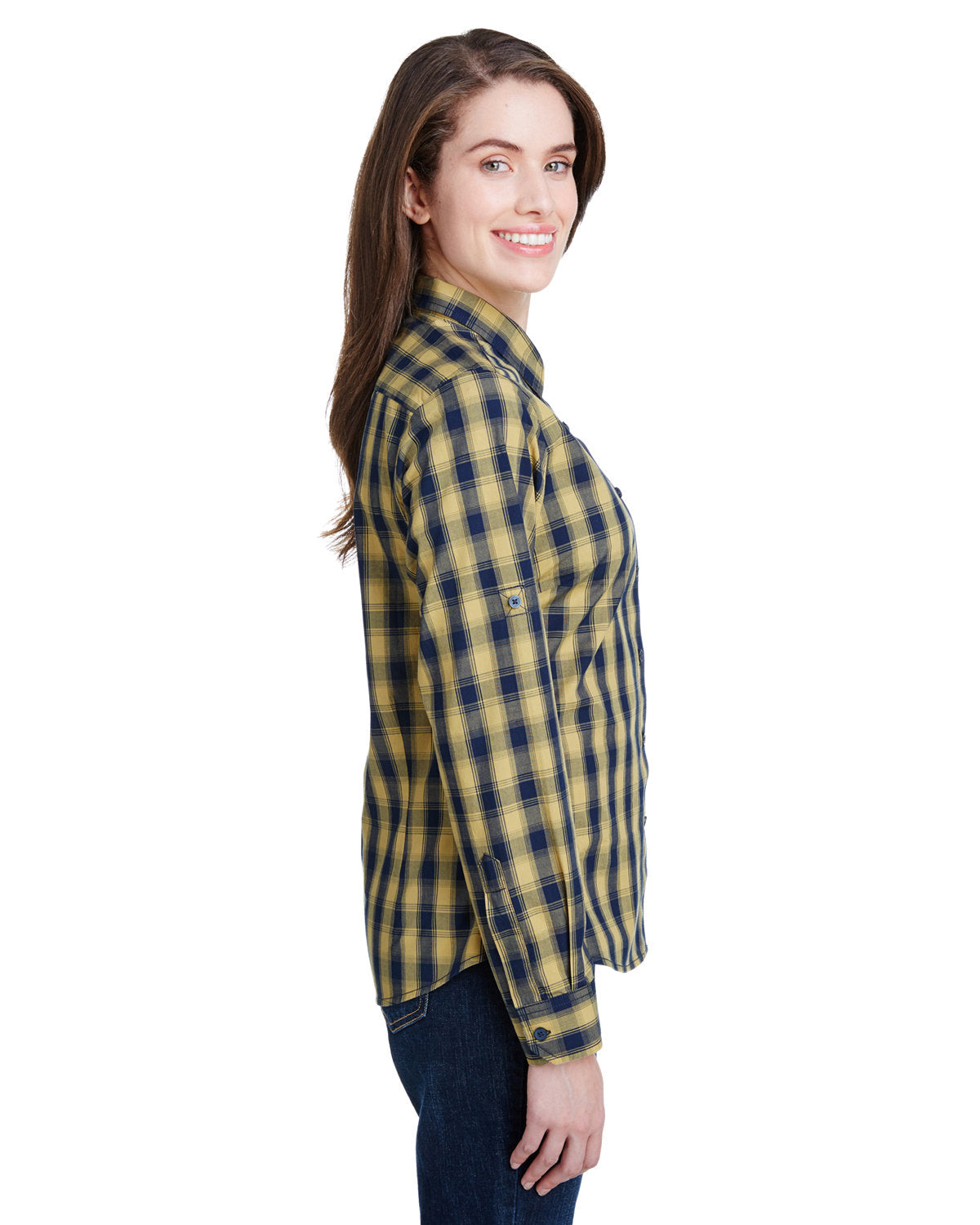 Reprime RP350 Women's Long Sleeve Cotton Checkered Shirt - Artisan Collection - Casual Office Wear & Fall Fashion Staple