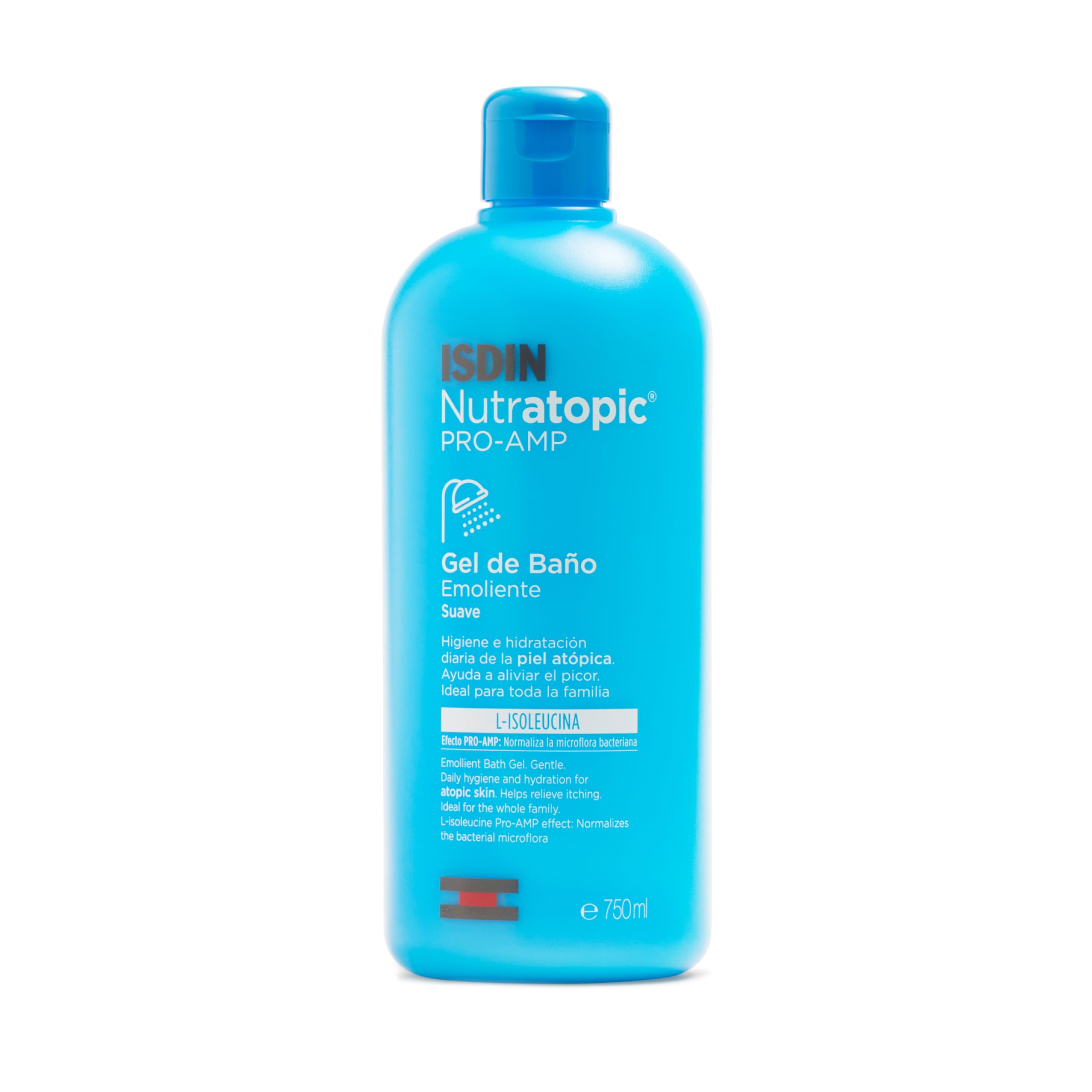 Nutratopic® PRO-AMP Emollient Bath Gel 750ml | Gentle Moisturizing Shower Gel for Atopic, Dry & Sensitive Skin | Dermatologist Recommended for Eczema & Psoriasis Relief | Perfect for Daily Hydration & Soothing Itchy Skin