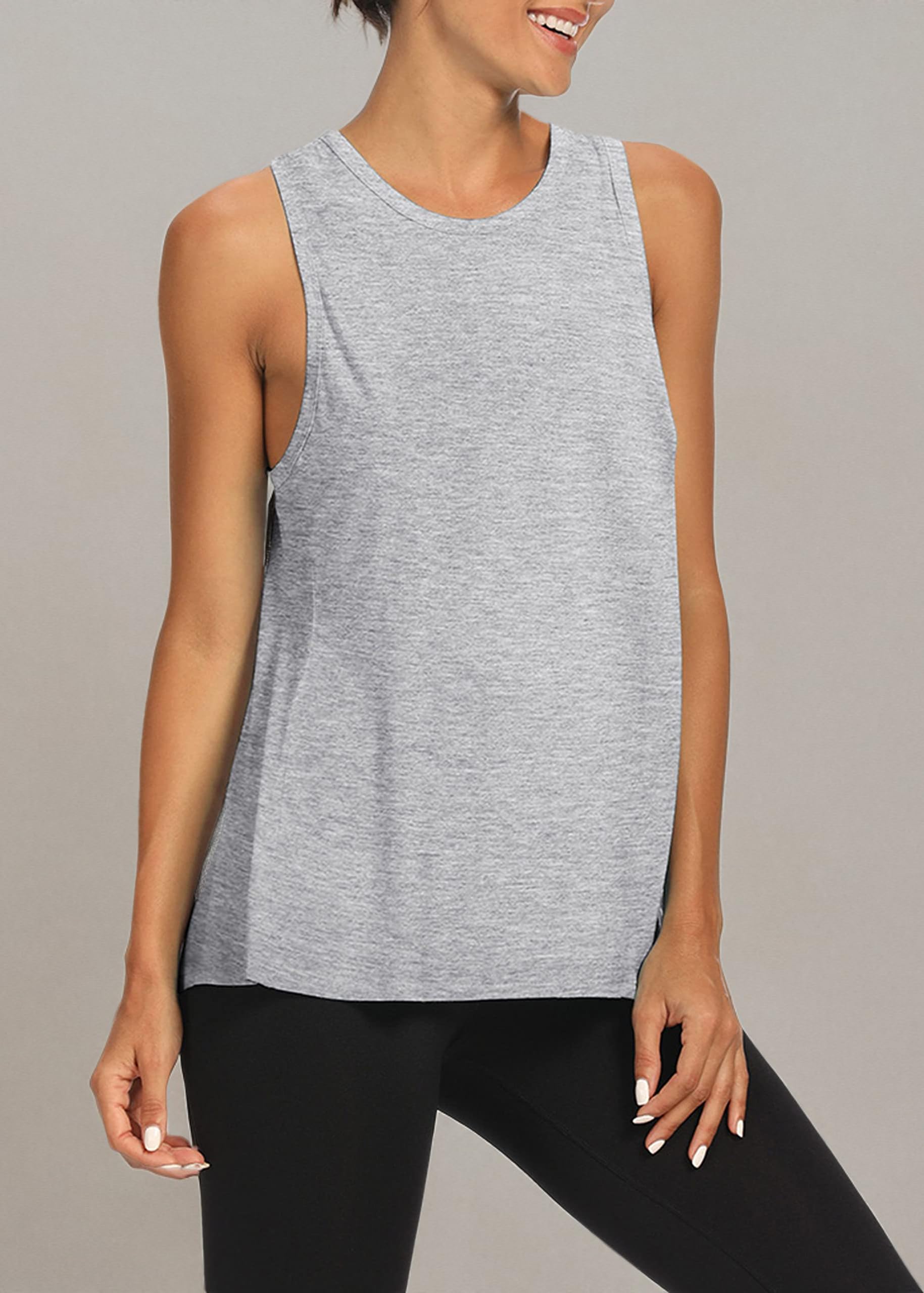 Bestisun Women's Open Back Workout Tops - Gym Athletic Muscle Tank Shirts with Tie Back Design | Perfect for Yoga, Running & Fitness Training