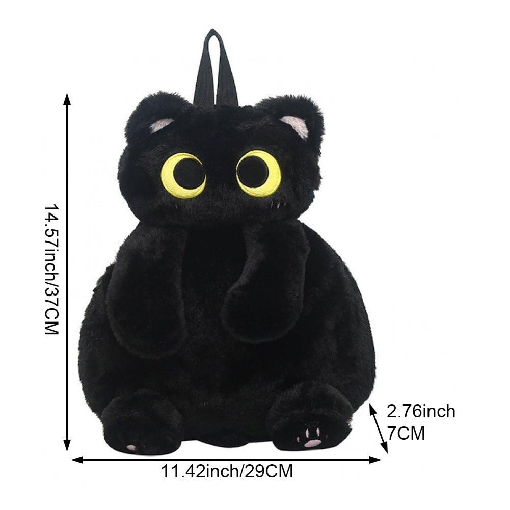 Cute Plush Cat Backpack for Girls - Adjustable Strap Fluffy Animal Shoulder Bag, Cartoon Travel Backpack for Kids | Perfect for School, Travel & Cosplay