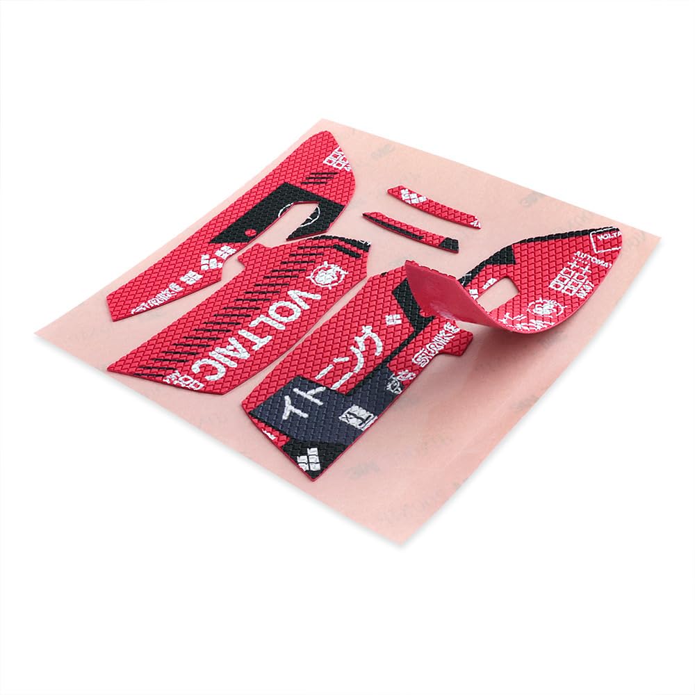 Premium Grip Tape for Razer Viper & Viper Ultimate - Anti-Slip Texture with Cool Patterns (Red) | Enhance Gaming Performance & Comfort for FPS, MOBA & Esports