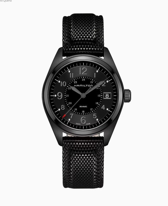 Hamilton Khaki Field Quartz Watch - Men's Military Style Timepiece with Stainless Steel Case & Leather Strap - Perfect for Outdoor Adventures, Hiking, and Everyday Wear