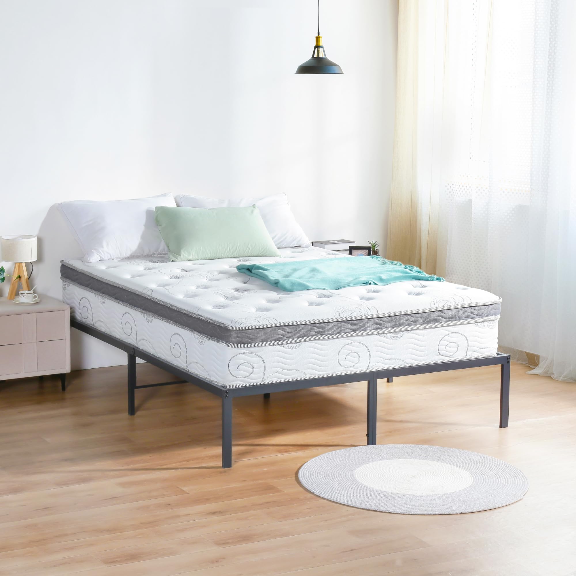 Olee Sleep 12 Inch Hybrid Queen Mattress - Gel Infused Memory Foam & Pocket Springs for Support & Pressure Relief - CertiPUR-US Certified Firm Mattress in a Box - Perfect for Back Pain Relief & Side Sleepers