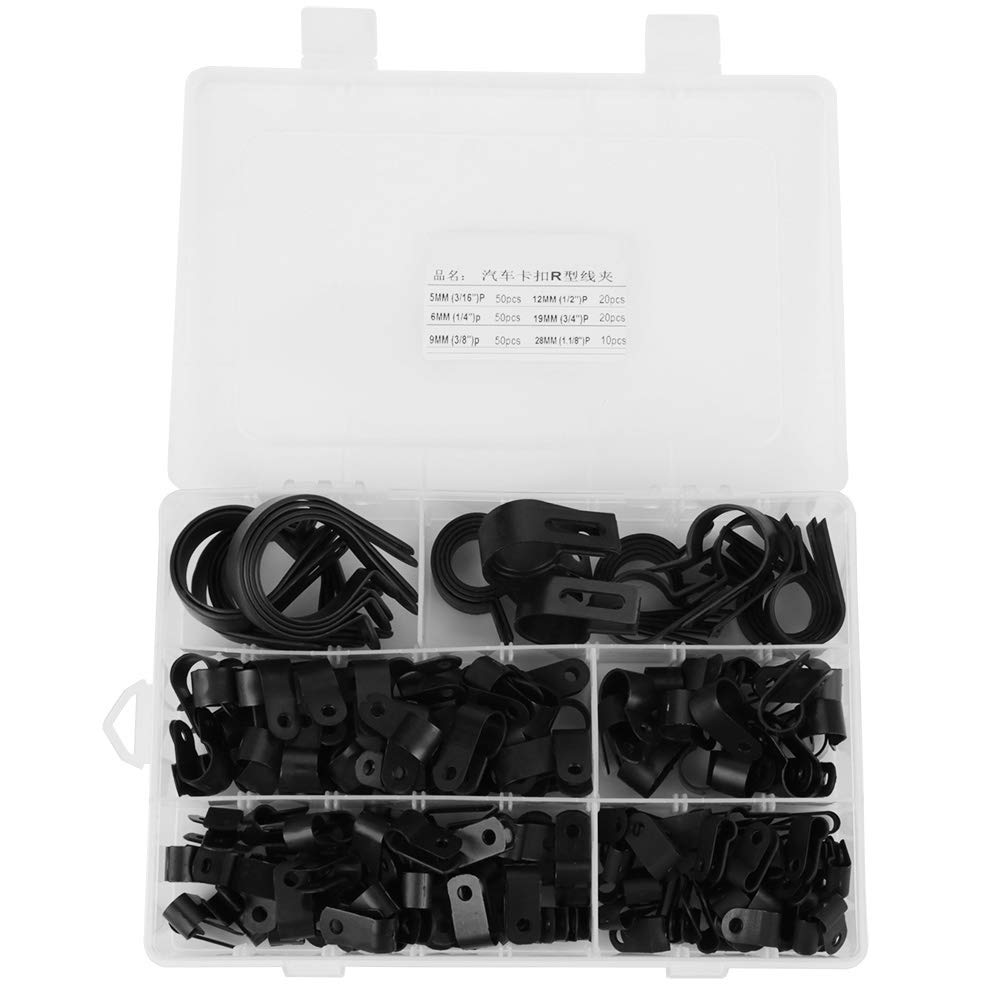 **Durable Nylon P Clips for Cable & Conduit Management - Black & White (2 Colors) - Secure Wiring in Automotive, Home & Industrial Applications**