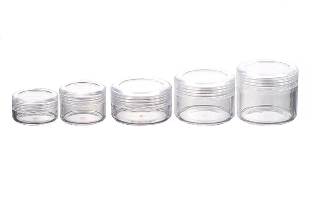 10g Empty Plastic Cosmetic Jars with Lids - 50pcs Transparent Travel Containers for Creams, Makeup, Balms, Samples & Glitter Storage | Perfect for DIY Beauty Products, Travel Kits, Christmas & Halloween Gifts