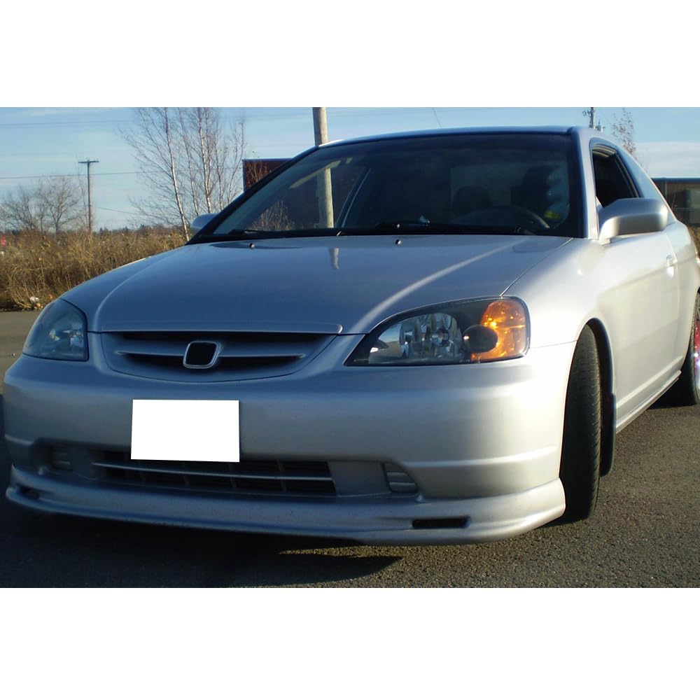 IKON MOTORSPORTS Front Bumper Lip for 2001-2003 Honda Civic Coupe & Sedan - Painted NH578 Taffeta White PP Air Chin Diffuser Spoiler - Enhances Aerodynamics & Sporty Look for Street Racing & Car Shows
