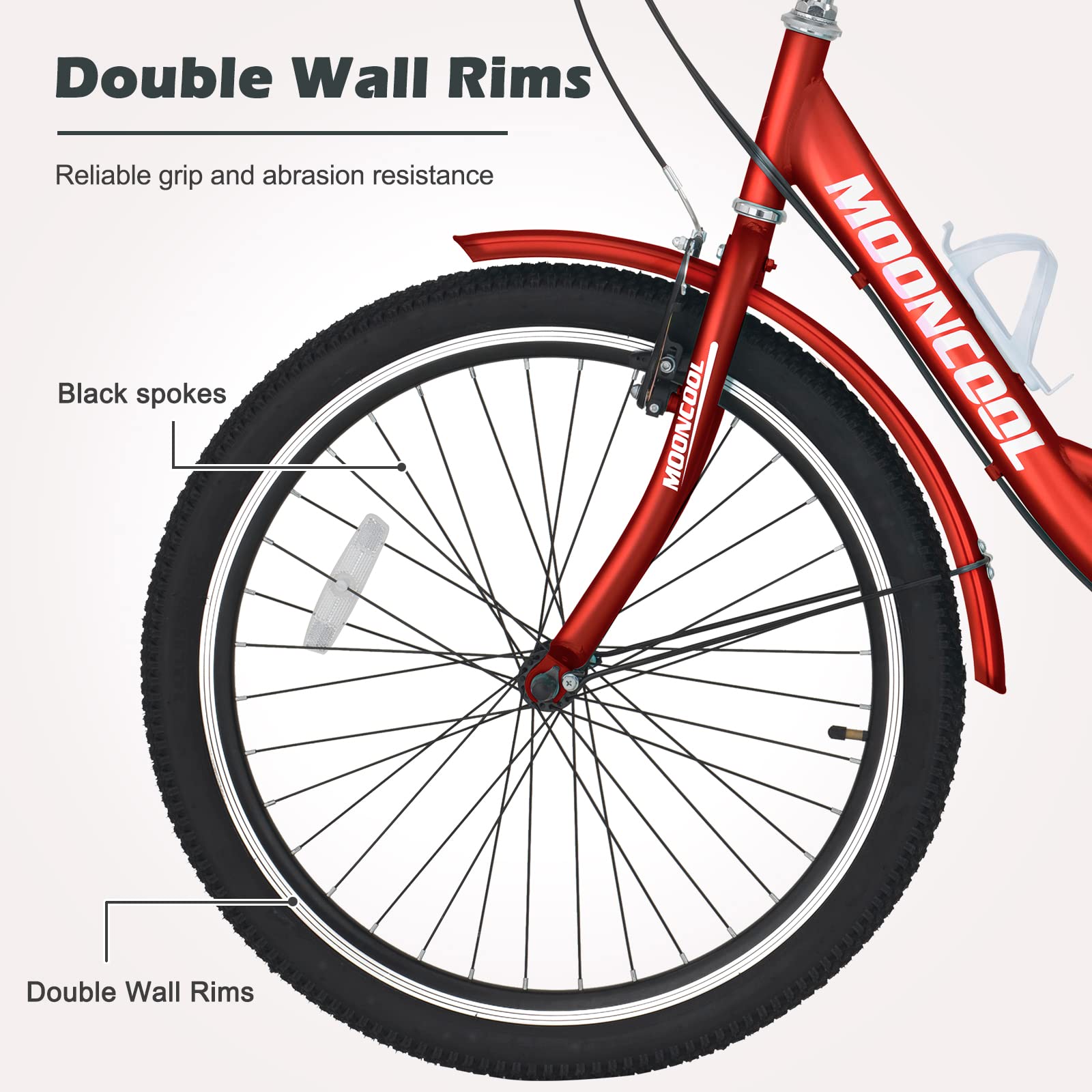 ABORON Adult Tricycle - 3 Wheel Bike for Men & Women, Double-Wall Alloy Rims, Comfortable & Stable Ride for Exercise, Commuting & Outdoor Recreation - Perfect for Seniors, Leisure Cycling & Grocery Shopping