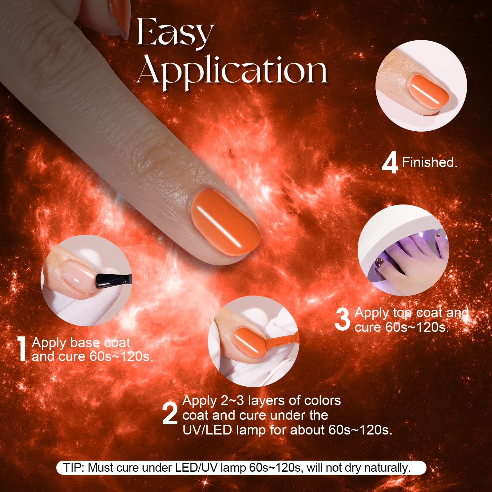 ROSALIND Gel Nail Polish Kit - 6 Colors Soak Off UV LED Nail Polish Set with Glossy Finish - Perfect for Home Manicure, Nail Salon & DIY Nail Art