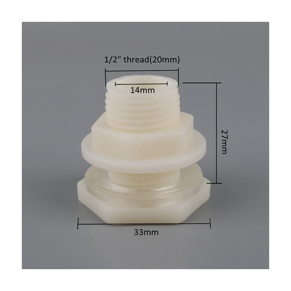 2pcs ABS 20mm Aquarium Drain Fittings - Fish Tank Connectors for Water Tanks & Buckets
