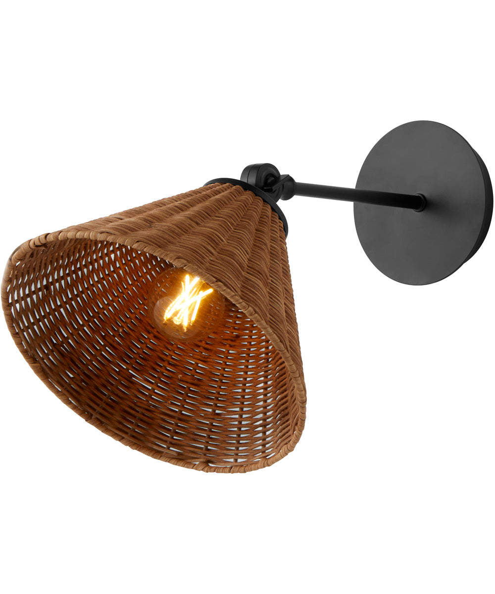 1 Light Wall Mount Light Fixture in Matte Black - Modern Sconce for Bedroom, Hallway & Entryway Lighting