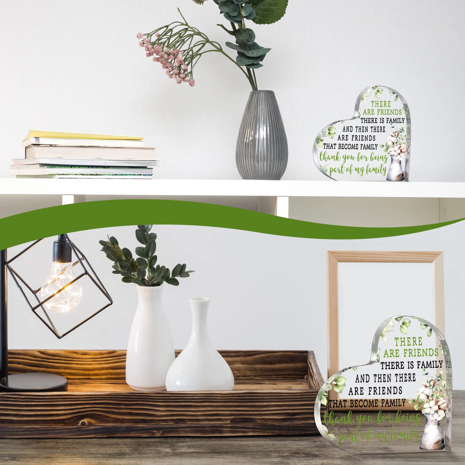 Chunful Friendship Gift for Women & Girls - Best Friend Acrylic Plaque, Birthday, Going Away, Retirement Keepsake, Eucalyptus Decor for Home, Office, or Dorm Room