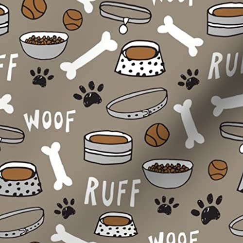 Cute Dog Bone Paw Print Pet Illustration Fabric - Soft Minky Material for Sewing Baby Blankets, Quilt Backing & Plush Toys | Perfect for Pet Lovers & DIY Craft Projects