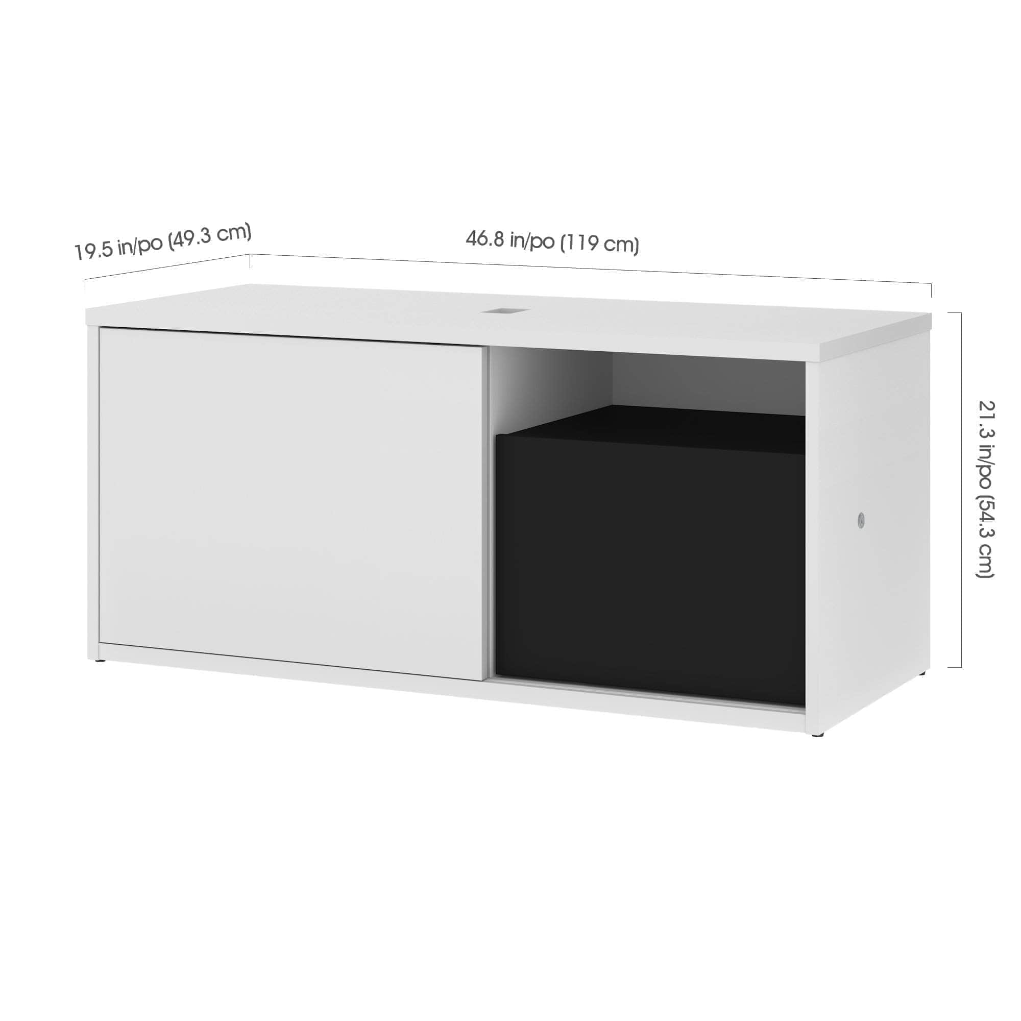 Ergonomic L-Shaped Standing Desk with Built-in Credenza & Dual Monitor Arm - 2 Color Options for Home & Office Workspace