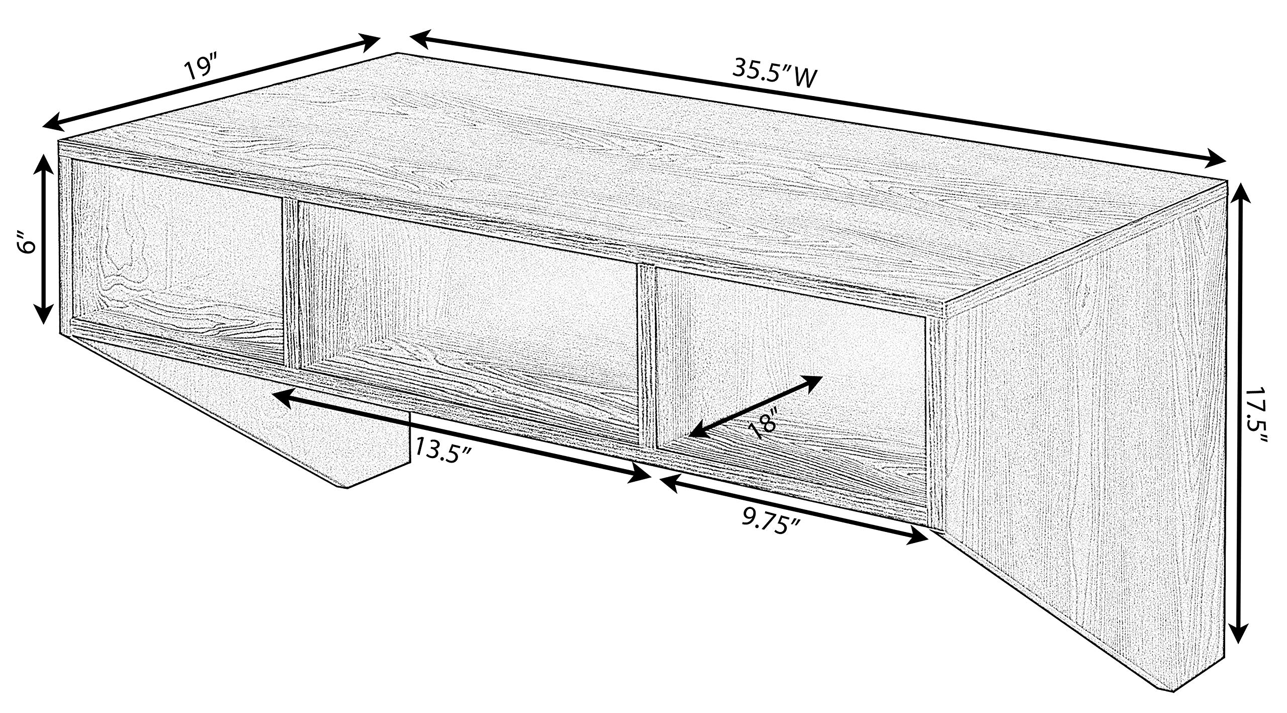 Wall Mounted Office Computer Desk with 3 Compartments - Space Saving Floating Workstation for Small Spaces, Home Office & Study Room - White Modern Design