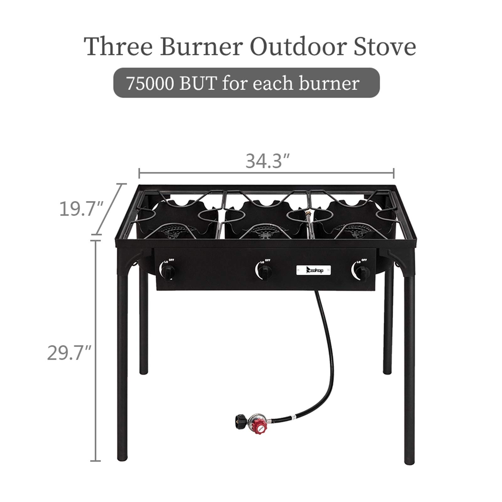 High Pressure Portable Propane Burner Stove - Outdoor Gas Cooker with Detachable Legs for Camping, RV & Patio Cooking | Cast Iron Burner for Grilling, Boiling & Outdoor Cooking
