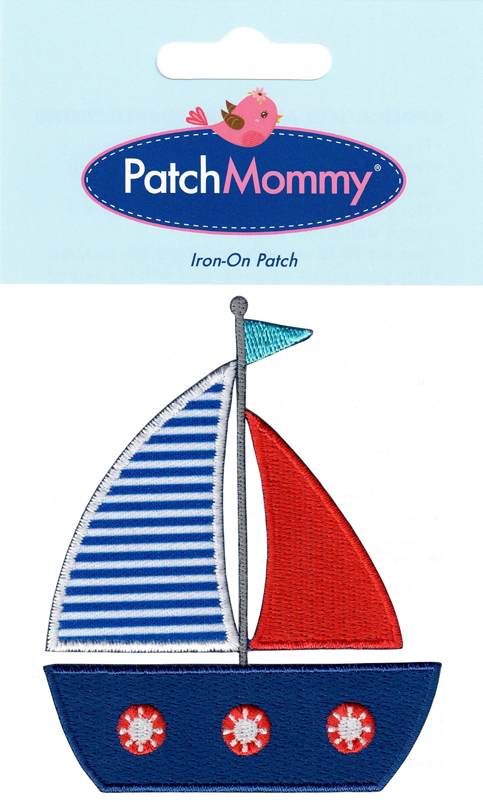 Sailboat Iron On & Sew On Patch - Nautical Applique for Kids & Children - Perfect for Jackets, Backpacks & DIY Crafts