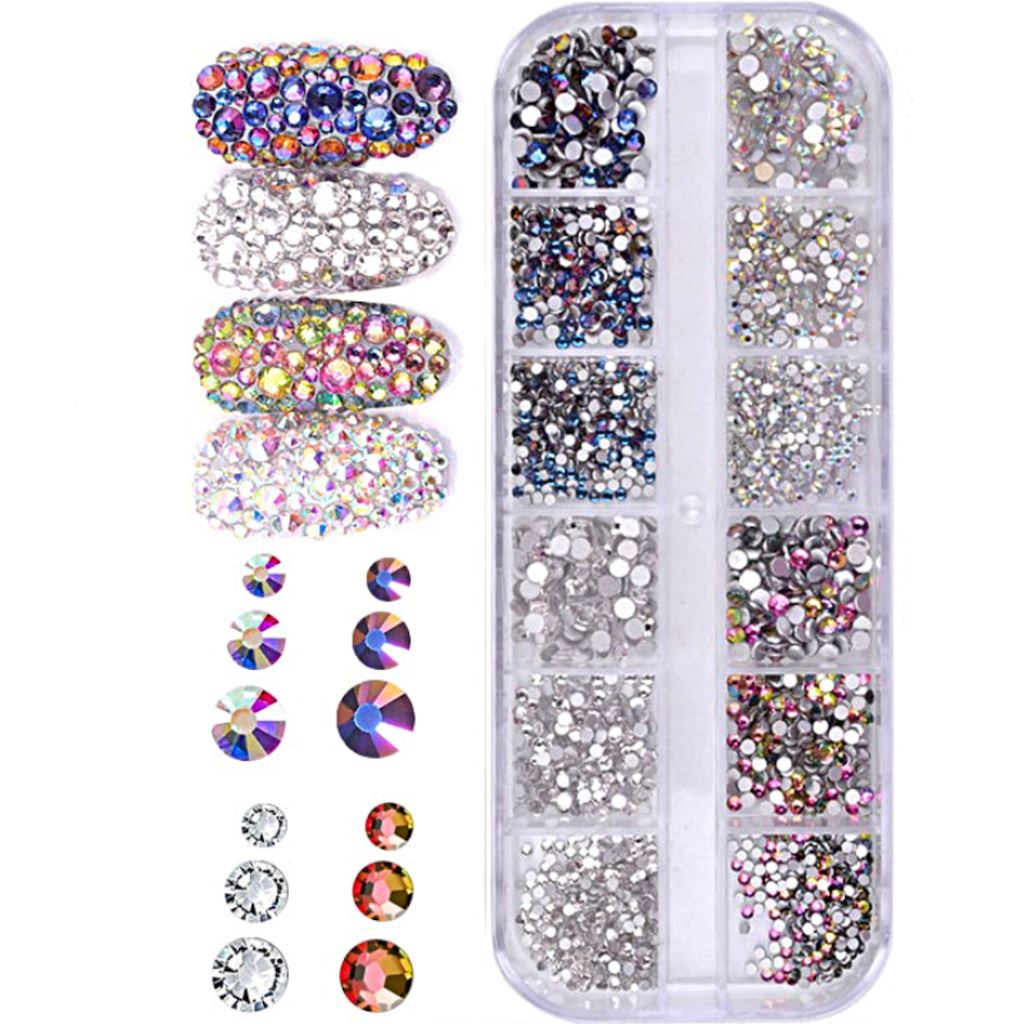 3D Nail Art Rhinestones Tray for Nail Decoration - DIY Manicure Accessories Kit with Storage Organizer | Perfect for Home Salon, Nail Artists & Professional Nail Technicians