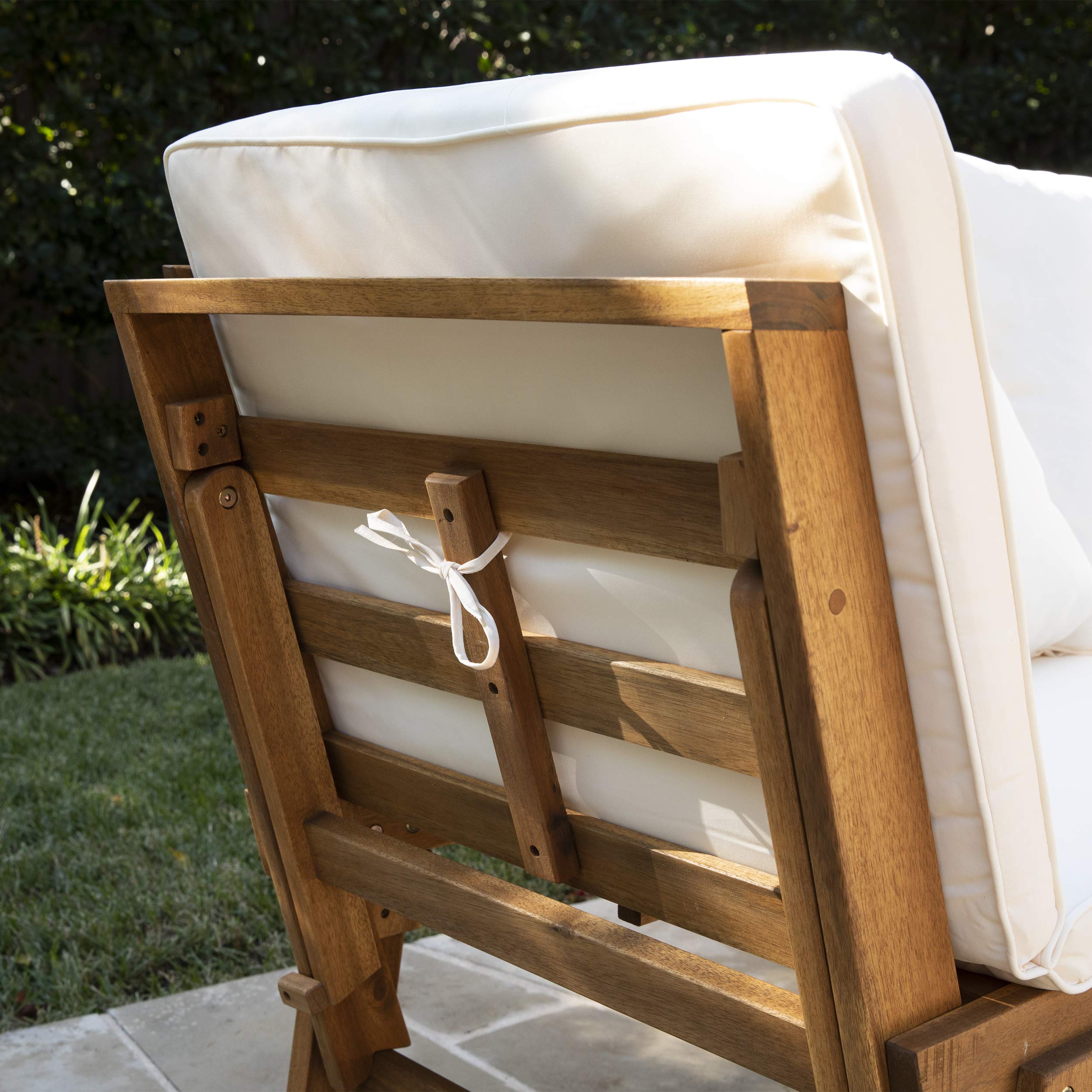 SEI Furniture Dolavon Outdoor Lounge Chair - Waterproof White Patio Chair for Poolside, Garden, and Backyard Relaxation | Comfortable All-Weather Resin Wicker Furniture