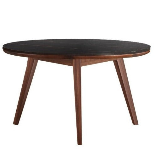 Solid Oak & Black Walnut Coffee Table with Slate Top - Rustic Modern Living Room Furniture for Home Decor