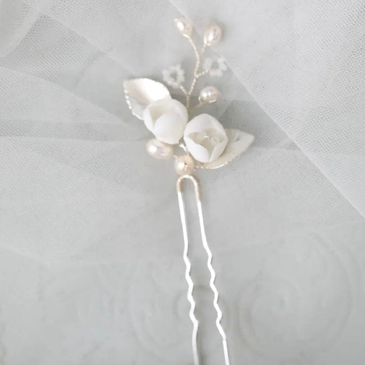 Pixie Pearl Bridal Hair Pin Set of 3 - Silver & Gold Wedding Hair Accessories for Brides, Bridesmaids & Special Occasions