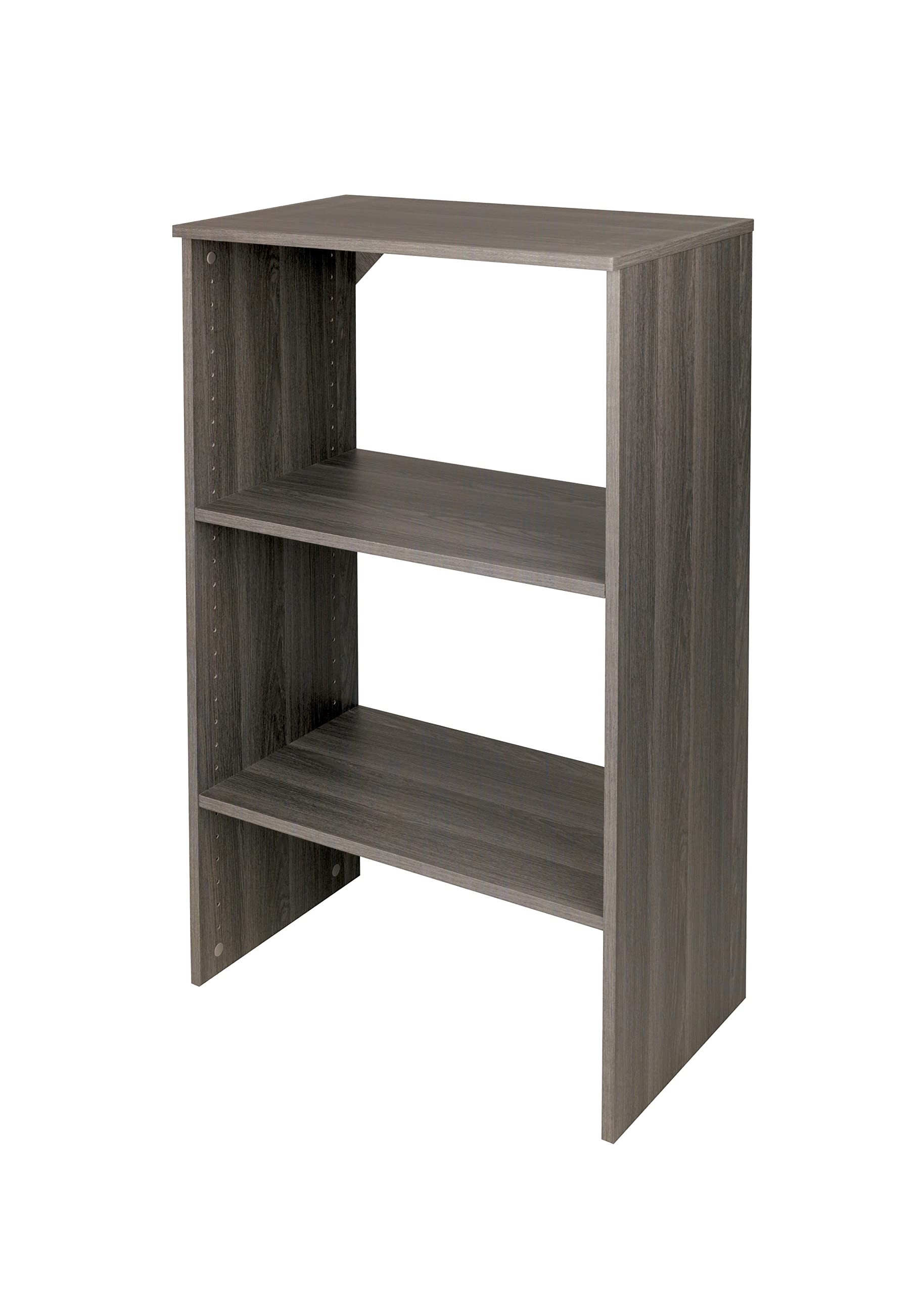 ClosetMaid SuiteSymphony Adjustable Wood Shelf Unit with 2 Shelves - Graphite Grey | Storage Organizer for Closet, Clothes, Shoes, Books, TV & Home Décor | Perfect for Bedroom, Living Room & Office Organization