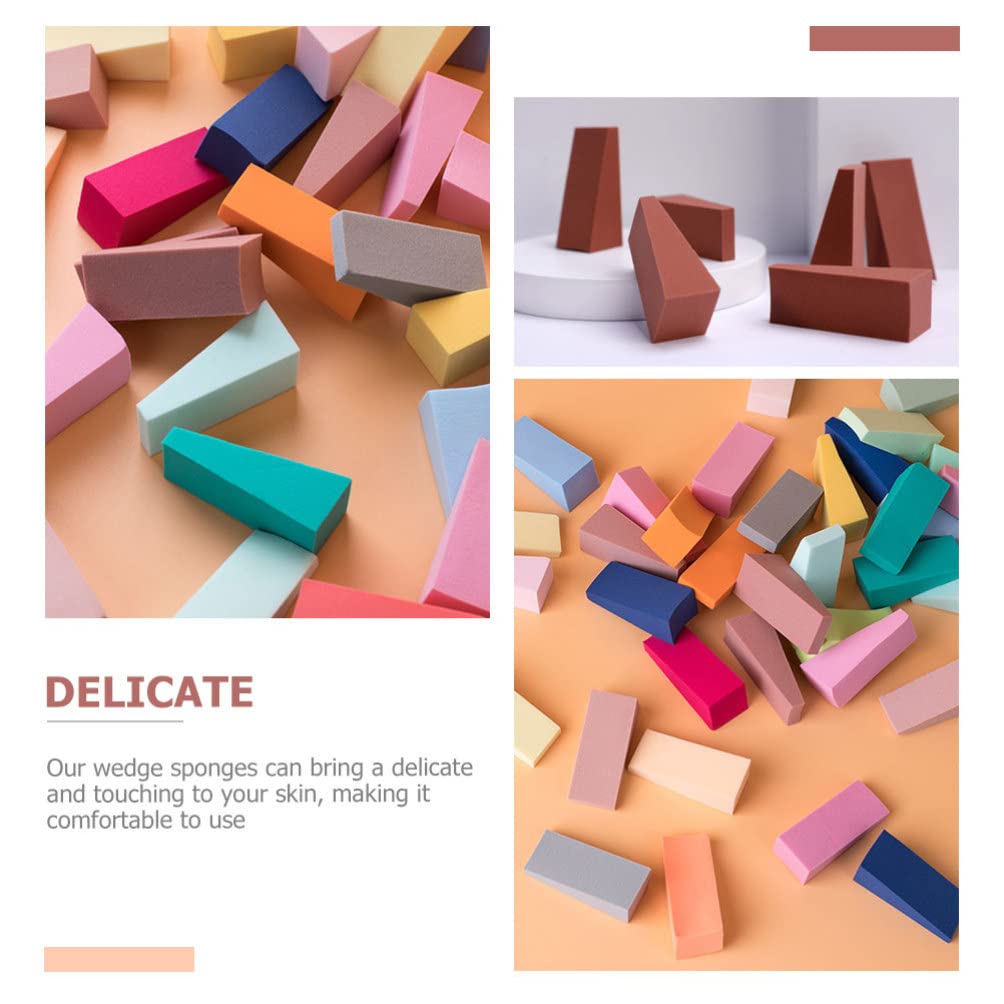 Beavorty 50pcs Latex-Free Makeup Sponges - Triangle Beauty Blenders for Foundation, Concealer & Powder - Professional Cosmetic Sponges for Flawless Makeup Application - Perfect for Daily Use, Travel & Professional Makeup Kits
