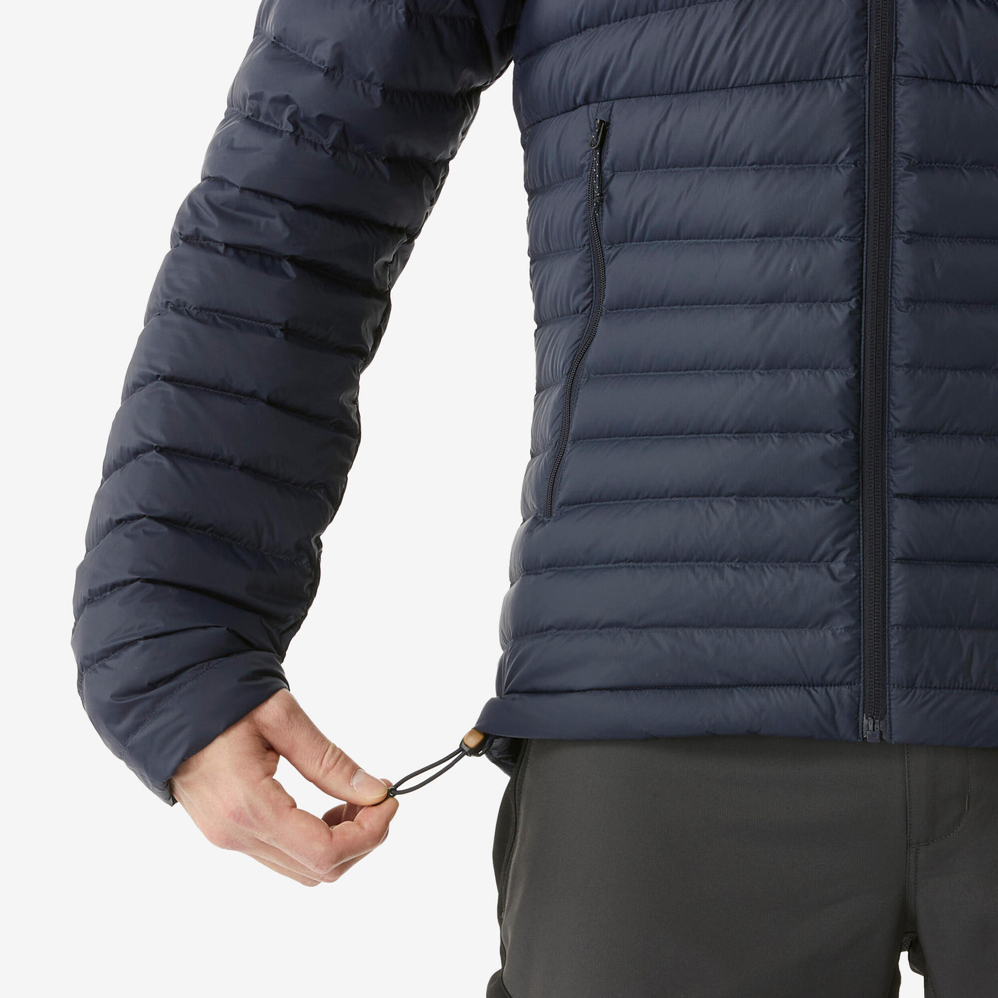 Forclaz Men's MT100 Hooded Down Puffer Jacket - Lightweight Winter Coat, Waterproof & Windproof, Warm Insulated Outdoor Jacket for Hiking, Skiing & Cold Weather Activities